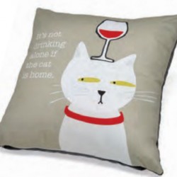 Accent Pillow - It's Not Drinking Alone if the Cat is Home