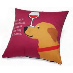 Accent Pillow - It's Not Drinking Alone if the Dog is Home