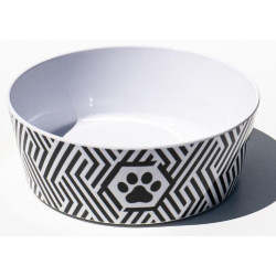 Bowl - Black & White Geo Paw