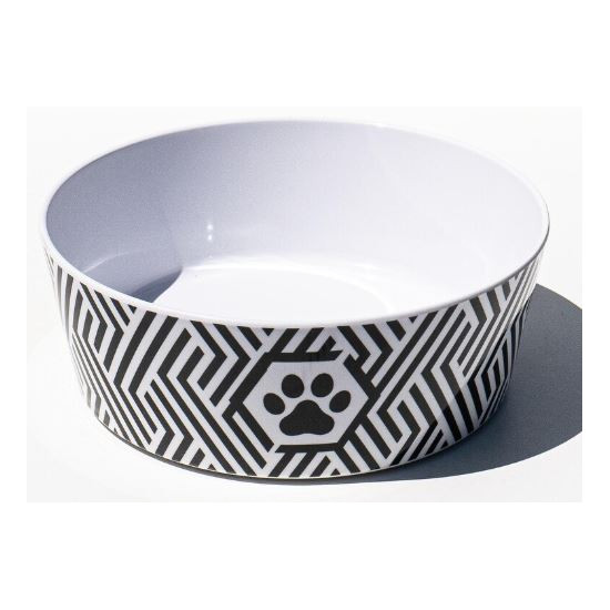 Bowl - Black & White Geo Paw