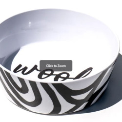 Bowl - Black and White Woof Lines