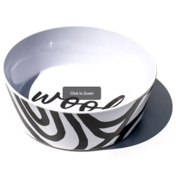 Bowl - Black and White Woof Lines