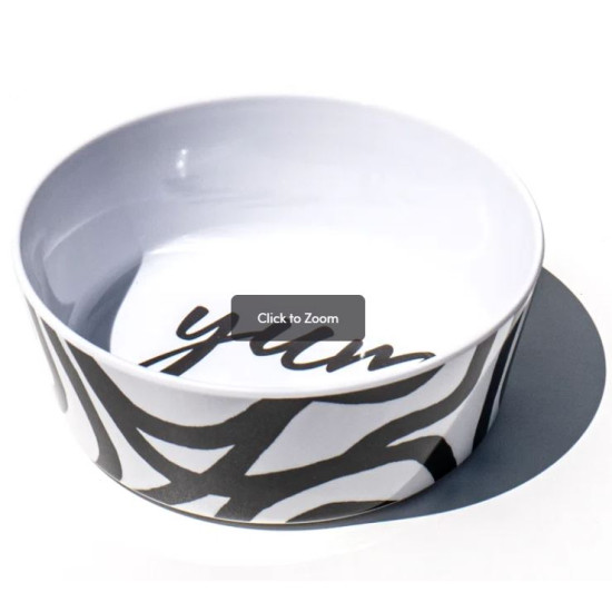 Bowl - Black and White Yum Lines