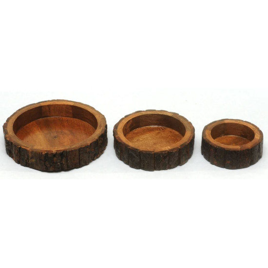 Wooden Bowl - Bark Bowl Round