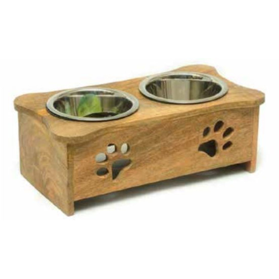 Wood Double Diner - Paw Design