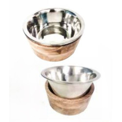 Wood Sleeve with Removable SS Bowl