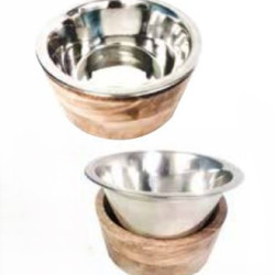 Wood Sleeve with Removable SS Bowl
