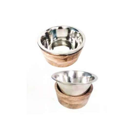 Wood Sleeve with Removable SS Bowl