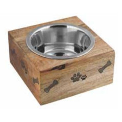 Wood Sleeve - Square with Removable SS Bowl