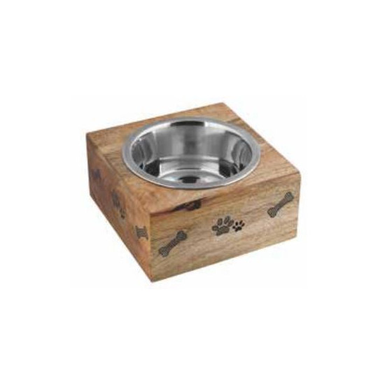 Wood Sleeve - Square with Removable SS Bowl