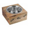 Wood Sleeve - Square with Removable SS Bowl