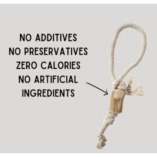 Tug & Chew Coffee Wood Rope Toy