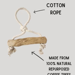 Tug & Chew Coffee Wood Rope Toy