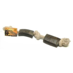 Cotton/Jute Rope Tug Toy with Buffalo Horn