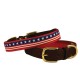 American Traditions Leather and Ribbon Dog Collar & Leash