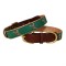 American Traditions Leather and Ribbon Dog Collar & Leash