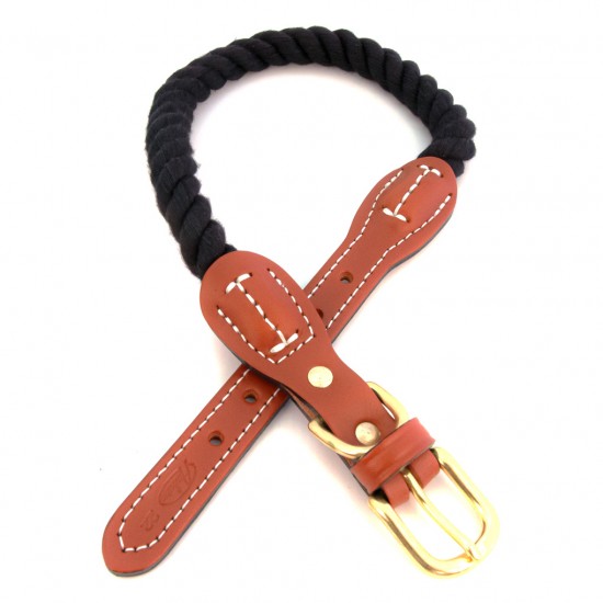 Cotton Rope with Leather Accents Collar