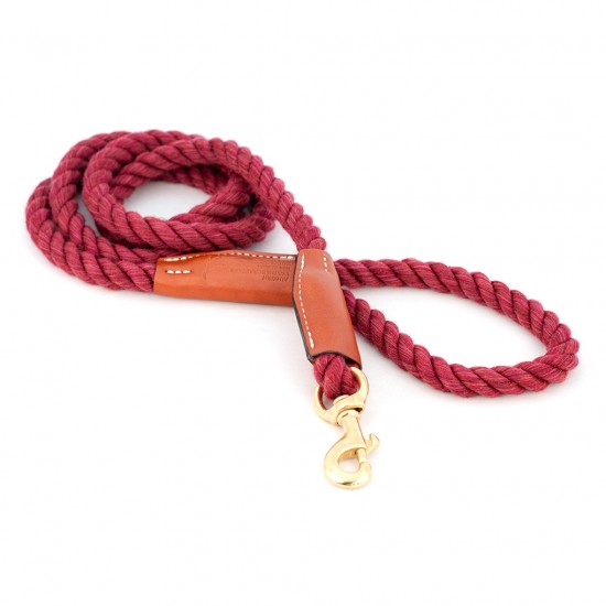 Cotton Rope with Leather Accents Collar