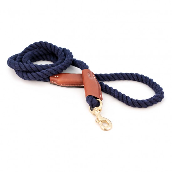 Cotton Rope with Leather Accents Collar