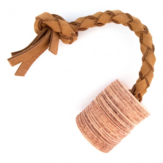Interactive Natural Leather Tug Toy