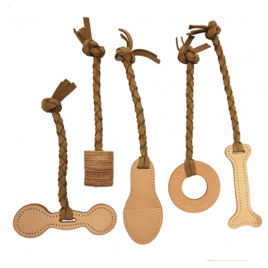 Interactive Natural Leather Tug Toy