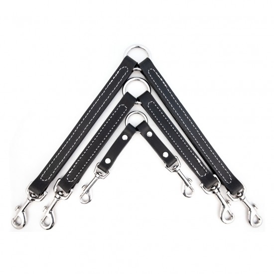 Leather Two-Dog Walking Coupler