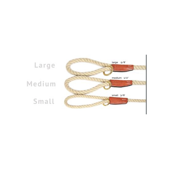 Cotton Rope with Leather Accents Leash - Snap End