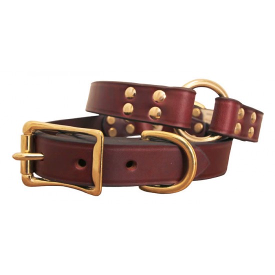 Leather Center Ring Collar