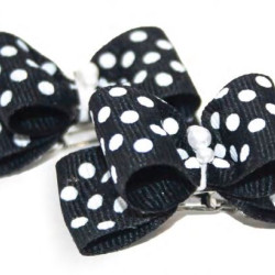 Small Bows - Black Polka Dots