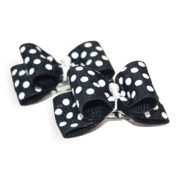 Small Bows - Black Polka Dots