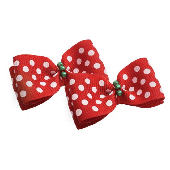 Small Bows - Red Polka Dots