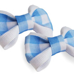 Small Bows - Blue Gingham