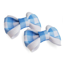 Small Bows - Blue Gingham