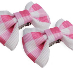 Small Bows - Pink Gingham