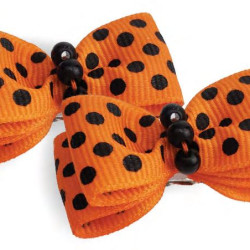 Small Bows - Orange Polka Dot