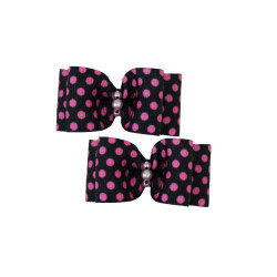 Small Bows - Black Pink Dots