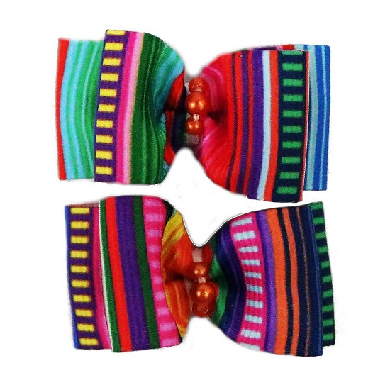 Small Bows - Serape Stripe