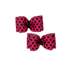 Small Bows - Hot Pink Black Dots