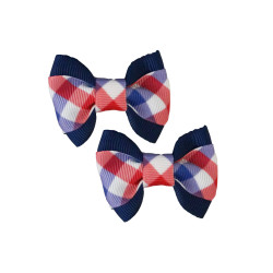 Small Bows - Red White and Blue Gingham