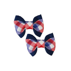 Small Bows - Red White and Blue Gingham