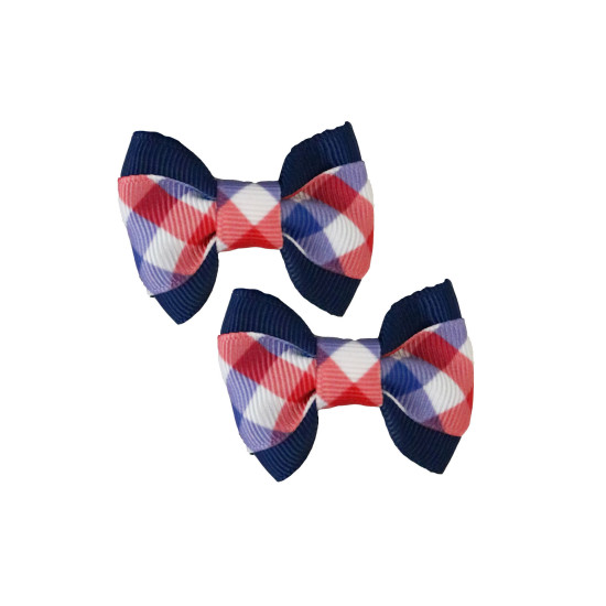 Small Bows - Red White and Blue Gingham
