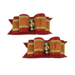 Small Bows - Red and Gold