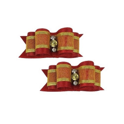 Small Bows - Red and Gold
