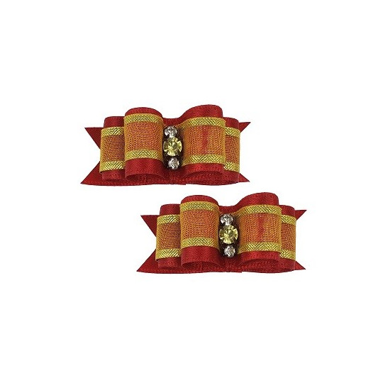 Small Bows - Red and Gold