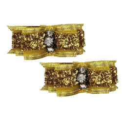 Small Bows - Gold Glitter
