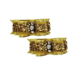Small Bows - Gold Glitter