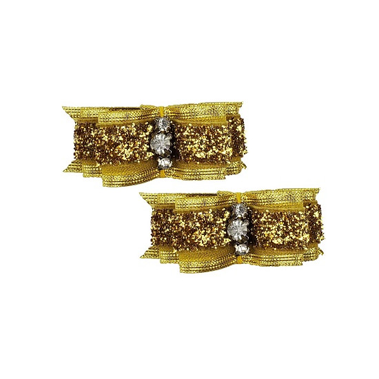Small Bows - Gold Glitter