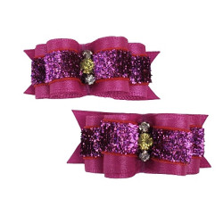 Small Bows - Pink Glitter