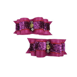 Small Bows - Pink Glitter
