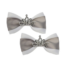 Small Bows - Tiara Silver